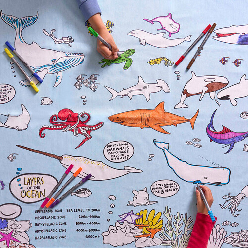 Colour and Learn Under the Sea Tablecloth