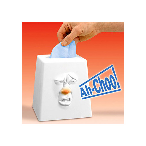 Sneezing Tissue Box Makes one of six funny noises!