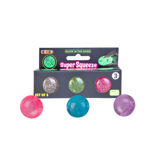 Smooshos Super Squeeze GID Mini Balls 3 pack