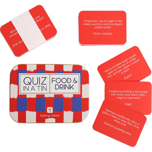 Talking Tables Food and Drink Quiz in a Tin