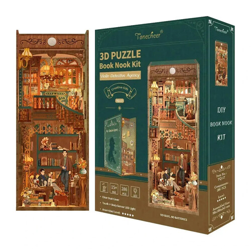 Violin Detective 3D Wooden Puzzle DIY Book Nook