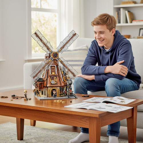 Steampunk Series Windmill Workshop Model Kit 2400pcs