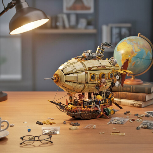 Steampunk Series Zeppelin Airship Model Kit 1949pcs